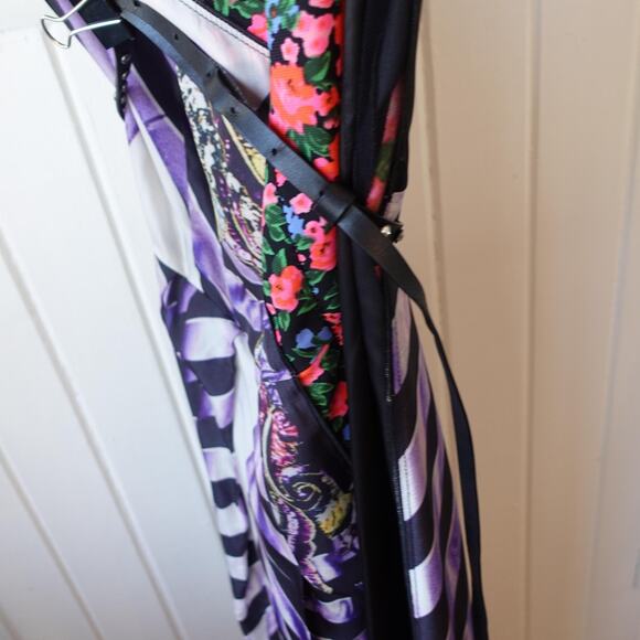 Vintage Marc Jacobs Runway Photographic Stripe Midi Dress 4 Y2K Floral Leopard - Picture 6 of 14